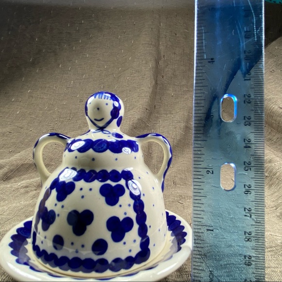 Polish pottery Cheese lady wiza Poland small - Picture 5 of 6